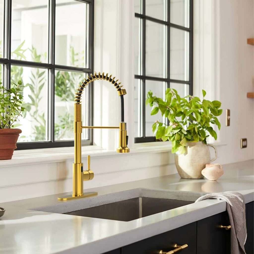 Gimili gold touchless kitchen faucet